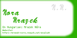 nora mrazek business card